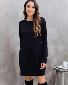 img 1 attached to LuckyMore Women's Long Sleeve Crewneck Sweatshirt Tunic Tops: Trendy Casual Dress with Pockets