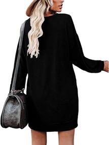 img 3 attached to LuckyMore Women's Long Sleeve Crewneck Sweatshirt Tunic Tops: Trendy Casual Dress with Pockets