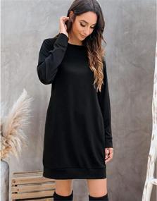 img 2 attached to LuckyMore Women's Long Sleeve Crewneck Sweatshirt Tunic Tops: Trendy Casual Dress with Pockets