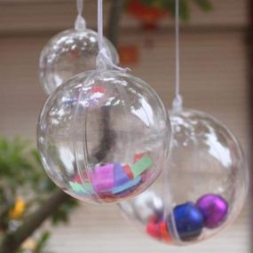 img 4 attached to 🎄 StillCool 10-Pack 60mm Clear Plastic Fillable Ball Ornaments for Christmas with Carton Packaging