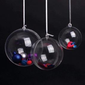 img 2 attached to 🎄 StillCool 10-Pack 60mm Clear Plastic Fillable Ball Ornaments for Christmas with Carton Packaging