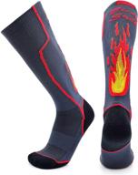 🔥 compression athletic knee high team novelty flame socks for busy men, women, and youth - funny cushioned sport socks logo