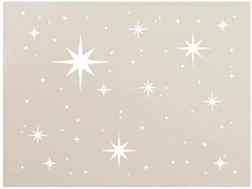 img 2 attached to 🌟 Twinkle Stars Stencil by StudioR12: Fun and Elegant Reusable Mylar Template for DIY Home & Nursery Decor, Painting, Chalk, Mixed Media - Choose Size (10" x 7.5")