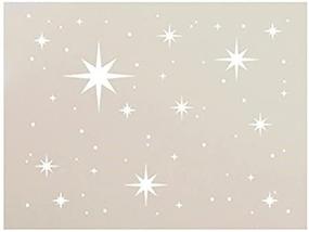 img 1 attached to 🌟 Twinkle Stars Stencil by StudioR12: Fun and Elegant Reusable Mylar Template for DIY Home & Nursery Decor, Painting, Chalk, Mixed Media - Choose Size (10" x 7.5")