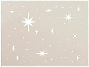 img 3 attached to 🌟 Twinkle Stars Stencil by StudioR12: Fun and Elegant Reusable Mylar Template for DIY Home & Nursery Decor, Painting, Chalk, Mixed Media - Choose Size (10" x 7.5")