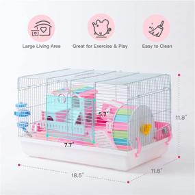img 3 attached to 🐹 ROBUD Gerbil Haven Habitat: Spacious Cage for Small Animals