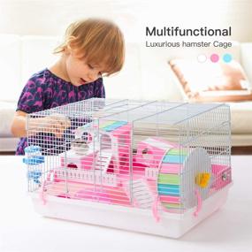 img 2 attached to 🐹 ROBUD Gerbil Haven Habitat: Spacious Cage for Small Animals