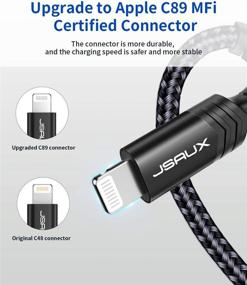 img 3 attached to 📱 JSAUX 10ft кабель для зарядки iPhone - кабель Lightning Apple MFi Certified, быстрая зарядка, нейлоновая оплетка, совместим с iPhone 11 Xs Max X XR 8 7 6s 6 Plus SE 5 5s, iPad, iPod-черный