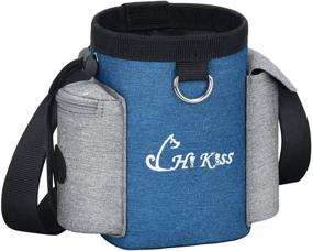 img 4 attached to Convenient Hi Kiss Dog Treat Training Pouch with Solid Clip, Waist Belt, and Shoulder Strap - Perfect for Training Reward Walking and Carrying Snacks & Toys, Also Features Built-in Poop Bag Dispenser