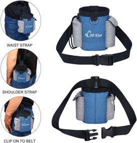 img 1 attached to Convenient Hi Kiss Dog Treat Training Pouch with Solid Clip, Waist Belt, and Shoulder Strap - Perfect for Training Reward Walking and Carrying Snacks & Toys, Also Features Built-in Poop Bag Dispenser