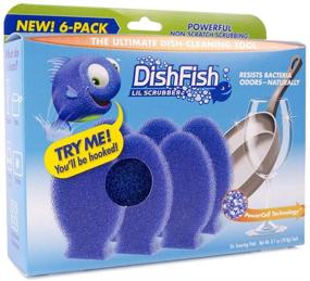 img 2 attached to DishFish Lil Scrubber, Multi-Purpose Cleaning Sponge, 6-Pack - CP103-6