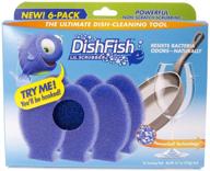 dishfish lil scrubber, multi-purpose cleaning sponge, 6-pack - cp103-6 logo