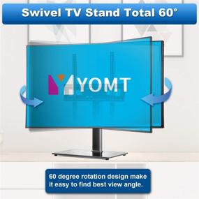 img 2 attached to 📺 YOMT Universal TV Stand Base: Adjustable & Swivel Table Stand for 27-55 inch LCD LED Flat Screens TVs - Heavy Duty Entertainment Stand Without Wall Holes