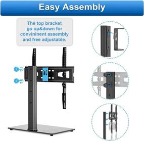 img 1 attached to 📺 YOMT Universal TV Stand Base: Adjustable & Swivel Table Stand for 27-55 inch LCD LED Flat Screens TVs - Heavy Duty Entertainment Stand Without Wall Holes