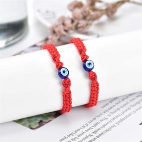 img 2 attached to 💫 Tarsus Adjustable Bracelet - Big Evil Eye Kabbalah Red String Amulet Nazar for Family, Couples, Best Friends - Women, Men, Girls