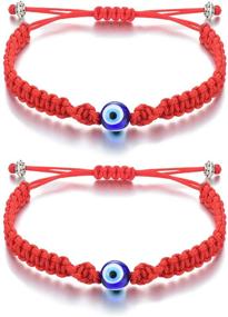 img 4 attached to 💫 Tarsus Adjustable Bracelet - Big Evil Eye Kabbalah Red String Amulet Nazar for Family, Couples, Best Friends - Women, Men, Girls