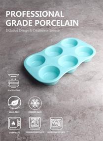 img 2 attached to 🧁 Sweese 517.102 Non-Stick Porcelain Muffin Pan - 6 Cups, 3 oz Each - Turquoise