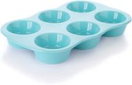 🧁 sweese 517.102 non-stick porcelain muffin pan - 6 cups, 3 oz each - turquoise logo