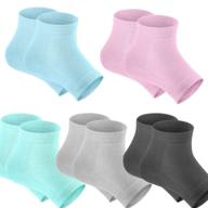 🧦 selizo moisturizing gel heel socks - 5 pairs of open toe socks for dry, cracked heels (5 colors) logo