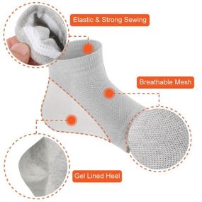 img 2 attached to 🧦 Selizo Moisturizing Gel Heel Socks - 5 Pairs of Open Toe Socks for Dry, Cracked Heels (5 Colors)