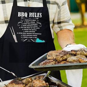 img 2 attached to Apron Funny Aprons Rules Barbecue