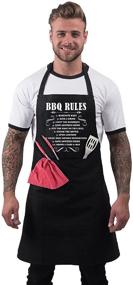 img 3 attached to Apron Funny Aprons Rules Barbecue