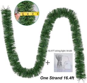 img 1 attached to 🎄 Artiflr 16.5 Ft Christmas Garland with 50 LED Lights - Artificial Pine Greenery Decor for Indoor/Outdoor, Fireplaces, Holiday Parties