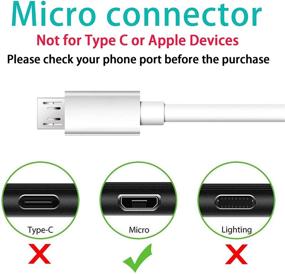 img 3 attached to 10 футов 3 пакета белого кабеля Micro USB - Высокоскоростной, дополнительно длинный шнур для зарядки Android телефона для Samsung Galaxy S6 S7 Edge, Android смартфонов, PS4, MP3 - Прочное зарядное устройство USB Charger