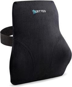 img 4 attached to Vertteo Full Lumbar Black Support - Premium High Back Pillow for Office Desk Chair and Car Seat - Ergonomic Memory Foam Cushion Relieving Lower Back Pain, Sciatica, Couch, and Sofa Reading Comfort
