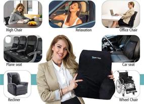 img 1 attached to Vertteo Full Lumbar Black Support - Premium High Back Pillow for Office Desk Chair and Car Seat - Ergonomic Memory Foam Cushion Relieving Lower Back Pain, Sciatica, Couch, and Sofa Reading Comfort