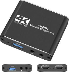 img 4 attached to 🎥 VMKLY HDMI Capture Card, 1080P 60FPS Video Recorder with Mic Input & Audio Output and 4K HD Loop-Out, Compatible with Nintendo Switch/PS4/DSLR/OBS - AV Conversion Device