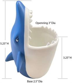 img 1 attached to 🦈 Lily's Home Fun Kids Animal Toothbrush Holder: Shark-shaped Bathroom Organizer and Pencil Cup