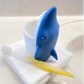 img 3 attached to 🦈 Lily's Home Fun Kids Animal Toothbrush Holder: Shark-shaped Bathroom Organizer and Pencil Cup