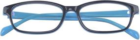 img 3 attached to 👓 ALWAYSUV Blue Light Filter Computer Glasses for Children, Kids, and Teens, Anti Eye Strain Transparent Lens, Blue Frame - Block and Protect
