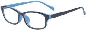 img 4 attached to 👓 ALWAYSUV Blue Light Filter Computer Glasses for Children, Kids, and Teens, Anti Eye Strain Transparent Lens, Blue Frame - Block and Protect