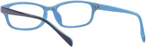 img 1 attached to 👓 ALWAYSUV Blue Light Filter Computer Glasses for Children, Kids, and Teens, Anti Eye Strain Transparent Lens, Blue Frame - Block and Protect