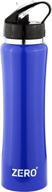 🍶 zero degree stainless steel water bottle: vacuum insulated, leak proof lid, 24-hour cold retention (18oz blue) logo