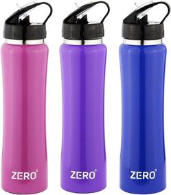 img 3 attached to 🍶 Zero Degree Stainless Steel Water Bottle: Vacuum Insulated, Leak Proof Lid, 24-Hour Cold Retention (18oz Blue)