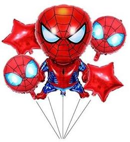 img 4 attached to 🎉 Unleash the Party Fun with BCD-PRO Set of Superhero Spiderman Foil Balloons – Perfect for Boy & Girl Kids Birthday Party Decorations!