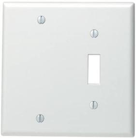 img 3 attached to Leviton 88006 2-Gang Combination Wallplate – 1-Toggle & 1-Blank – Standard Size – Thermoset – Box Mount – White