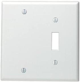 img 2 attached to Leviton 88006 2-Gang Combination Wallplate – 1-Toggle & 1-Blank – Standard Size – Thermoset – Box Mount – White