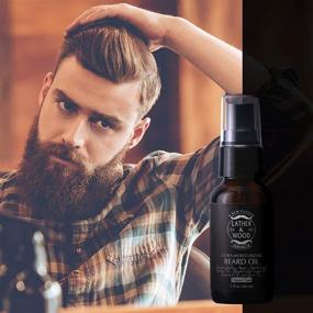 img 2 attached to 🧔 Premium Ultra-Moisturizer Beard Oil for Men - Spill-proof Pump - Crisp Forest Ambience Scent of Eucalyptus, Mint, and Lavender - Organic Hazelnut, Jojoba, Argan, Grapeseed Oils