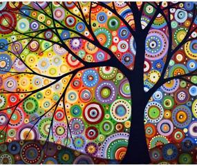 img 4 attached to ✨ AIRDEA DIY Tree Diamond Painting Kit - Full Drill Round 5D Gem Art Embroidery Rhinestone Kit for Adults and Kids - Beginner-Friendly Home Wall Art Decor - 30x40 cm