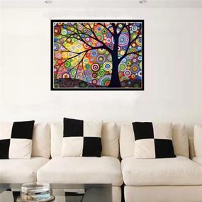 img 3 attached to ✨ AIRDEA DIY Tree Diamond Painting Kit - Full Drill Round 5D Gem Art Embroidery Rhinestone Kit for Adults and Kids - Beginner-Friendly Home Wall Art Decor - 30x40 cm