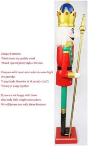 img 2 attached to 🎅 Life-Size Large Red Christmas Wooden Nutcracker King Ornament - 60" Height, Golden Scepter, Indoor/Outdoor Xmas Decor for Events, Commercial Ceremonies