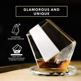 img 2 attached to Dragon Glassware Diamond Coasters: Elegant Barware for Drink Lovers, Tabletop Protection, Set of 4 with Stylish Holder