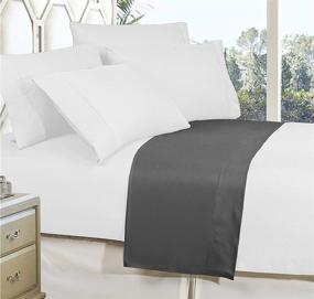 img 2 attached to 🛏️ Premium Hotel Quality 1-Piece Flat Sheet: Luxury & Softest 1500 Thread Count Egyptian Quality Bedding, Wrinkle-Free & Stain-Resistant, California King, Gray