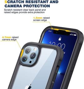 img 1 attached to 📱 Diaclara iPhone 13 Pro Max Case with Touch Sensitive Screen Protector - Full Body Protective Rugged Cover, Shockproof Bumper Case for 6.7'' iPhone 13 Pro Max - Black