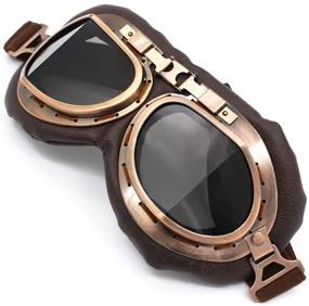 img 2 attached to 🔥 Nuoxinus Motorcycle Goggles - Vintage Aviator Pilot Style for Motocross, Bike, Cruiser, Scooter - Anti-UV, Anti-Scratch, Dustproof - Ideal for Cycling, Riding, Climbing, Fishing (Smoke Lens)