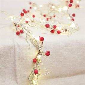 img 4 attached to MIYA LIFE Snow Branches String Light Twined With White Berry 6Ft 20LEDs Handcrafts For Christmas Decoration Tree Fireplace Festival Gift Garland Bedroom Garden Gate New Year Decor